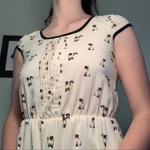 Cute Cream Cat Dress
